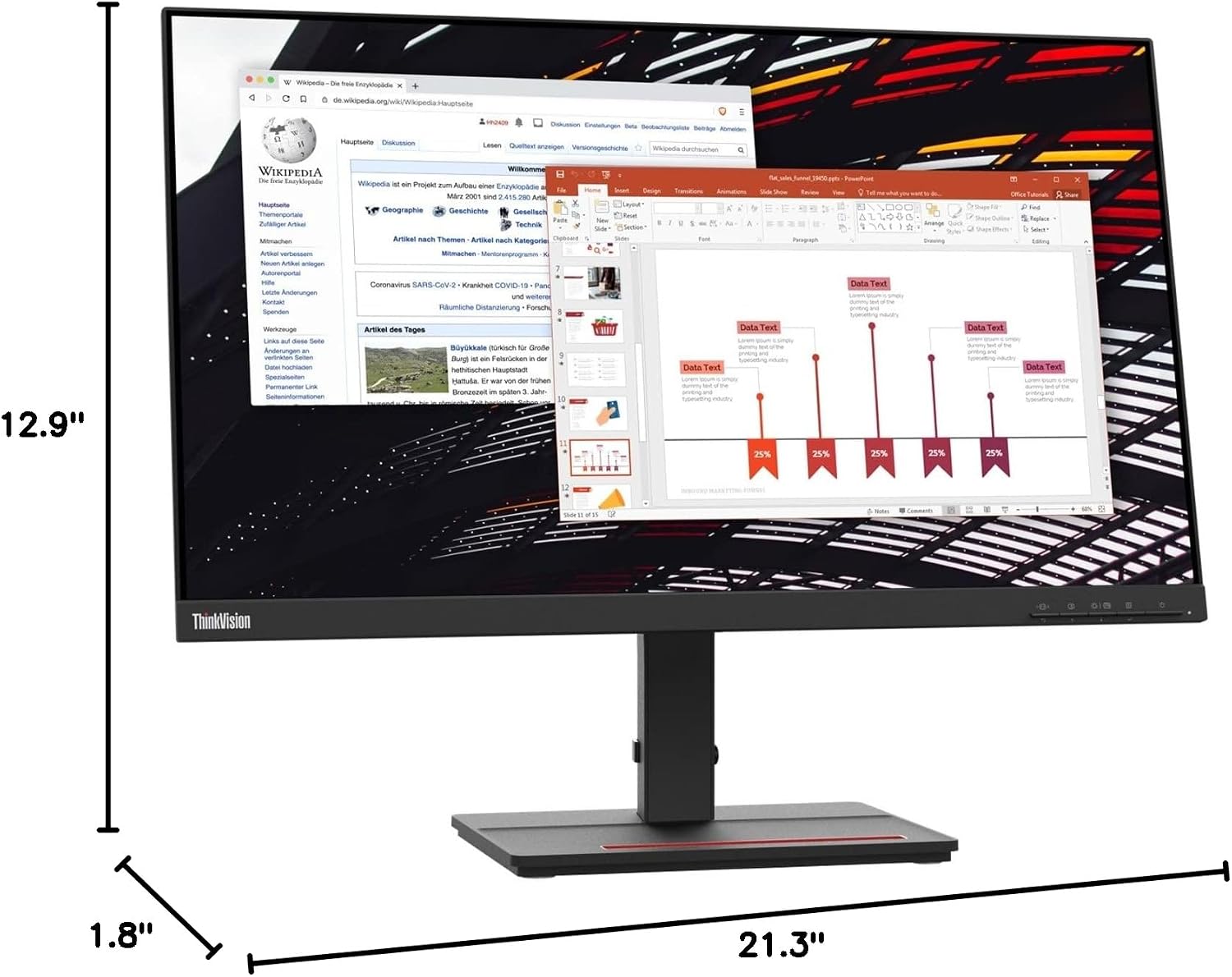 Lenovo ThinkVision S24e-20 23.8' Full HD WLED LCD Monitor - 16:9 - Raven Black