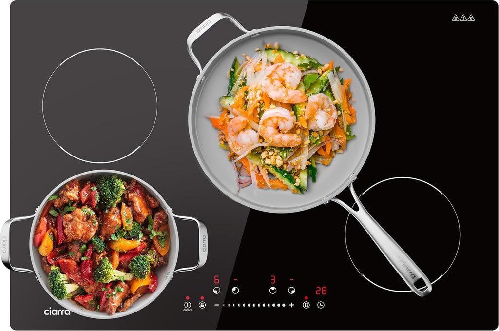 CIARRA 30 inch Induction Cooktop 4 Burners, 8200W Built-in Induction Stovetop with Booster, Timer & Safety Lock