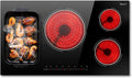Electric Cooktop 36 Inch - 5 Burner Electric Stove Top Powerful 9600W, 36 Inches Built-in(34.25'x19.3') Ceramic Stove with Large 3900W Flexible Zone, Timer, Safety Lock, 220V Hard Wired