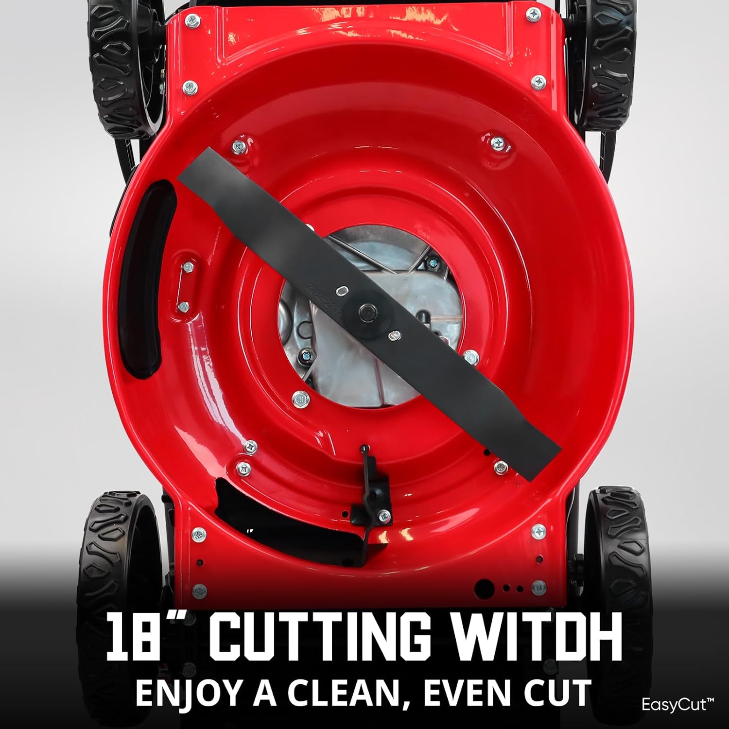 PowerSmart EasyCut 18-Inch Gas Lawn Mower, 144cc 4-Stroke OHV Engine, Push Walk-Behind, 3-in-1 Mulch/Bag/Side Discharge, Steel Deck, 6 Height Adjustment