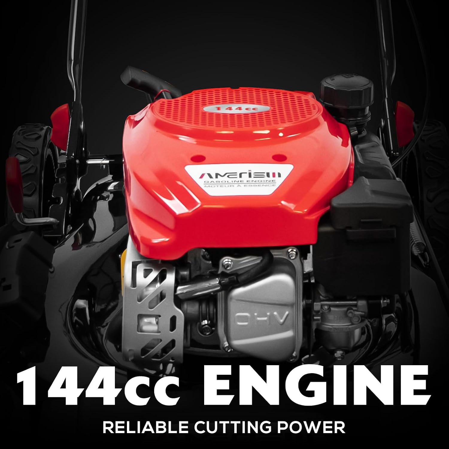 AMERISUN Gas Lawn Mower, 21' with 144cc 4-Cycle OHV Engine 2-in-1 Walk-Behind Gas Push Lawn Mower (AV8621C1)