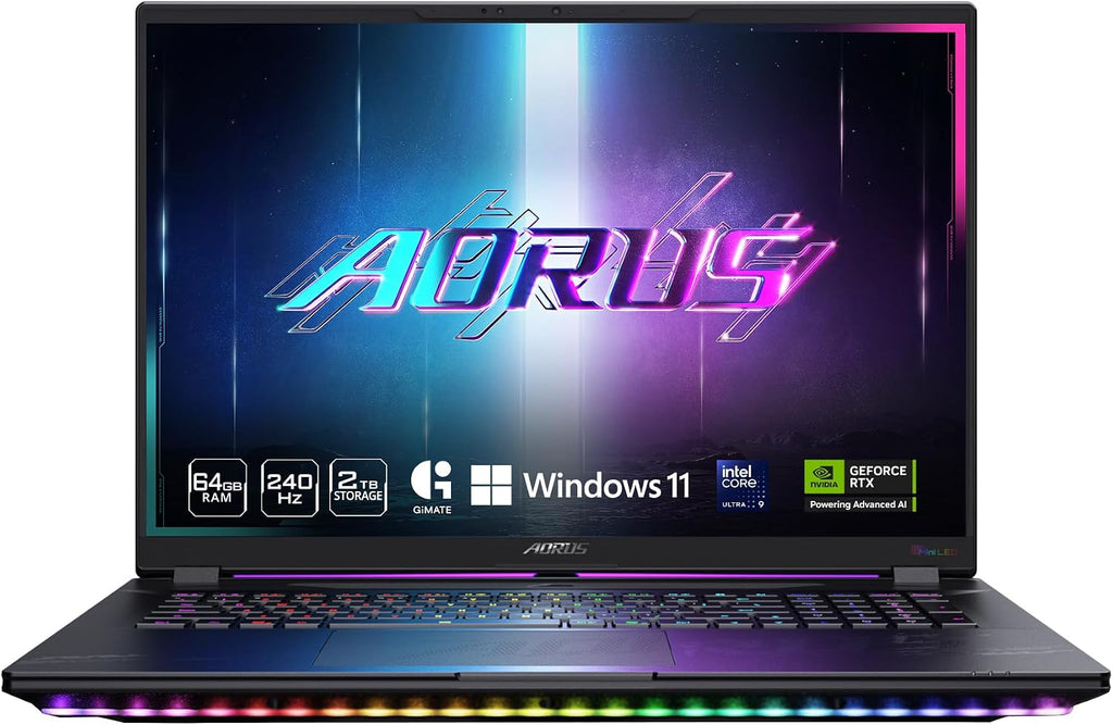 GIGABYTE AORUS Master 18 Gaming Laptop -240Hz 2560x1600 Mini-LED - Manufactured by NVIDIA GeForce RTX 5090 - Intel Core Ultra 9 275HX - 2TB SSD with 64GB DDR5 RAM - Windows 11 Home AD (BZHC6USD45SH)