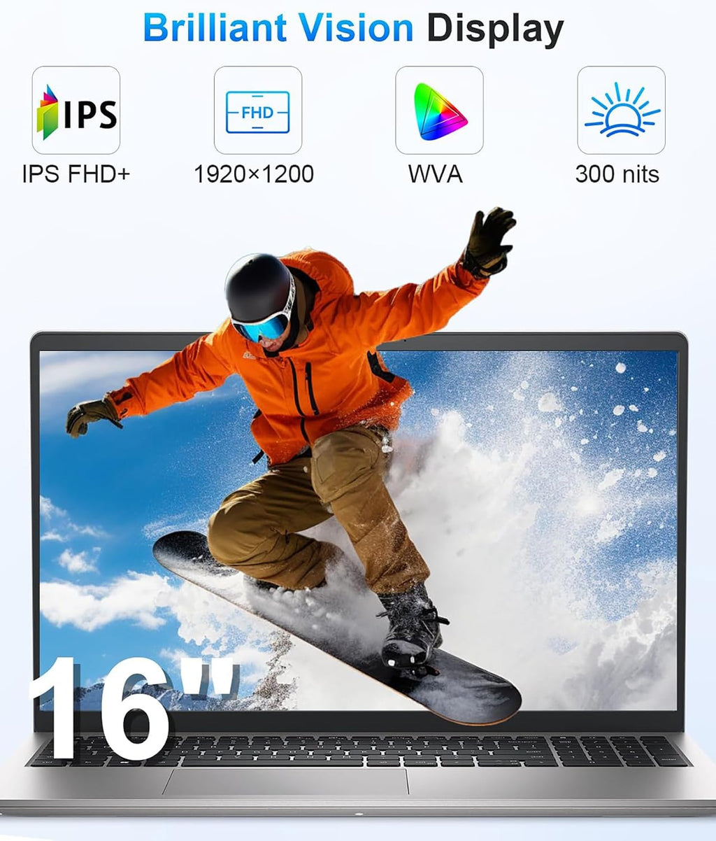 Dell 16 Touchscreen Laptop for Business & Home Student, Intel Core 7 150U Processor, AI Copilot+ PC, 64GB DDR5 RAM, 2TB PCIe SSD, WiFi 6E, Fingerprint, Backlit KB, Office 365, Windows 11 Home
