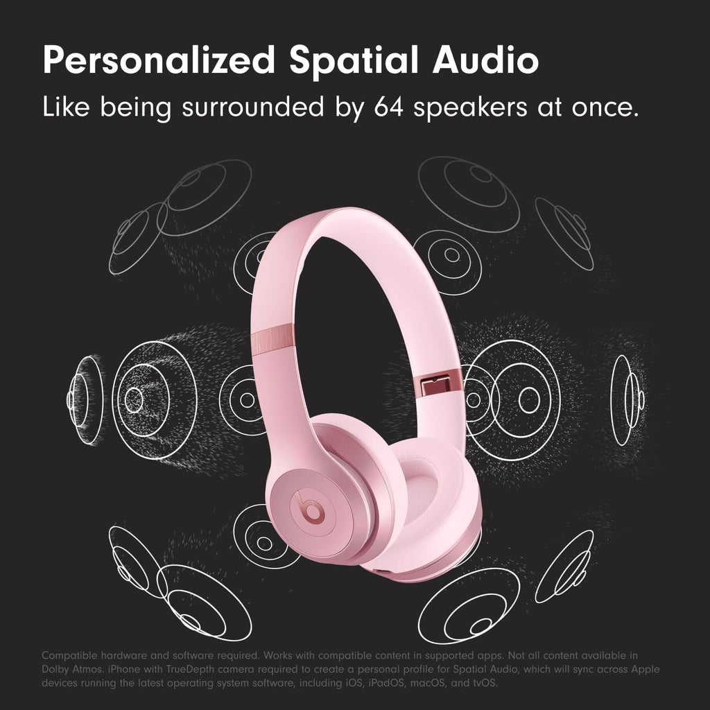 Beats Solo 4 - Wireless On-Ear Bluetooth Headphones, Up to 50-Hour Battery Life, Ultra-Lightweight Comfort, Powerful and Balanced Sound, Apple & Android Compatible - Amazon Exclusive Metallic Pink