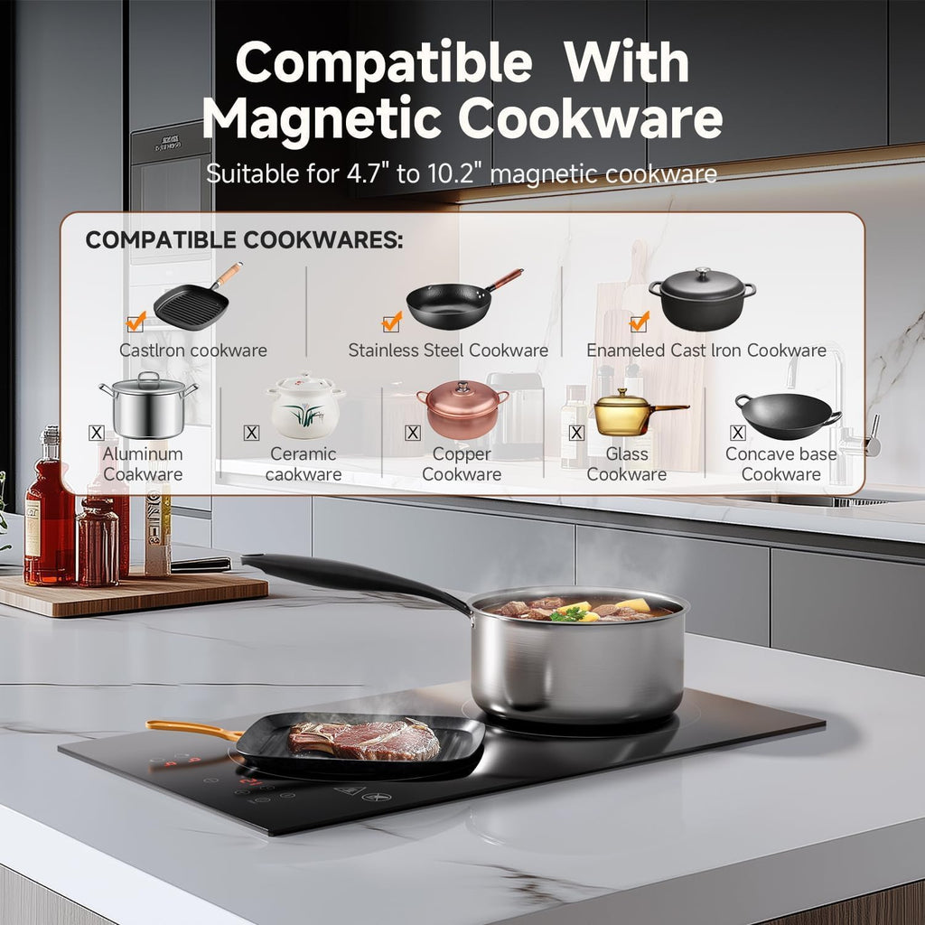 AMZCHEF Induction Cooktop 2 Burners & AMZCHEF Portable-Induction-Cooktop-2-Burner