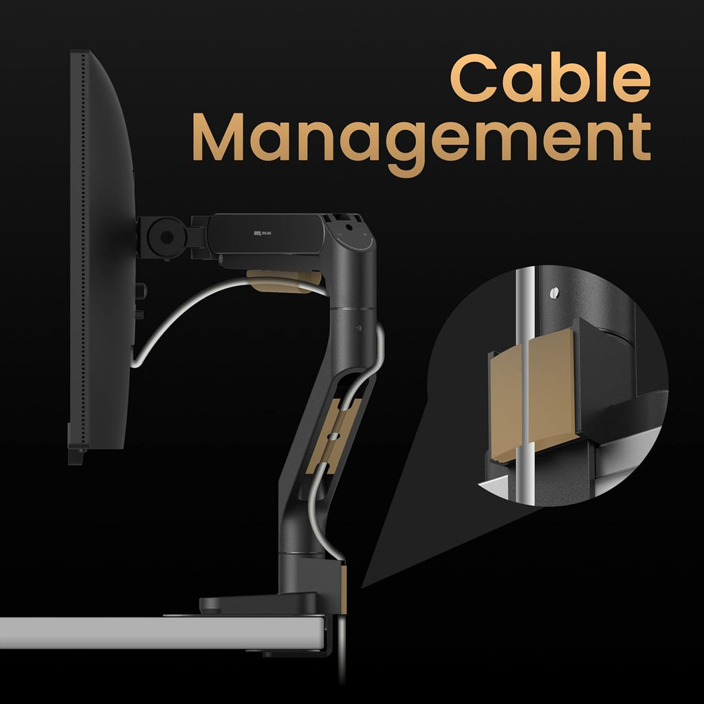 BenQ BDH01 Dual Monitor Arm -Gas Spring Monitor Stand for 2 Screens Up to 35'' & 44lbs, Heavy Duty, Quick Installation, No Sagging, Top Clamp and Grommet Base, Reinforcement Plate, VESA 75x75 &100x100