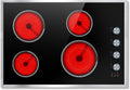 30 Inch Electric Cooktop, 4 Burner Electric Stove Top with Knob Control, 6700W Stove Top Burner with Overheat Protection, Child Lock, Timer, Durable Metal Frame, Bulit-in Glass Top 220-240V Hardwired