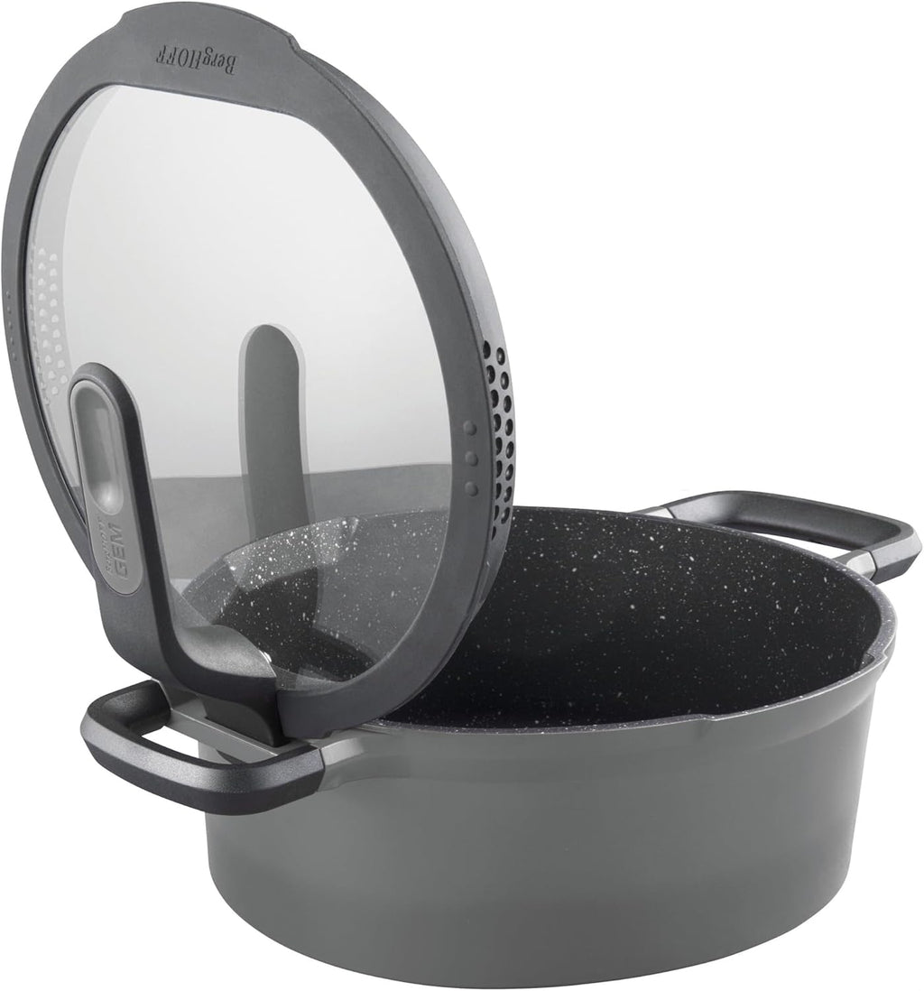 BergHOFF GEM Non-stick 2-Handle Sauté Pan 10.25' 4.1qt., Glass Lid, Ferno-Green, Non-Toxic Coating, Stay-cool Handle, Induction Cooktop Ready