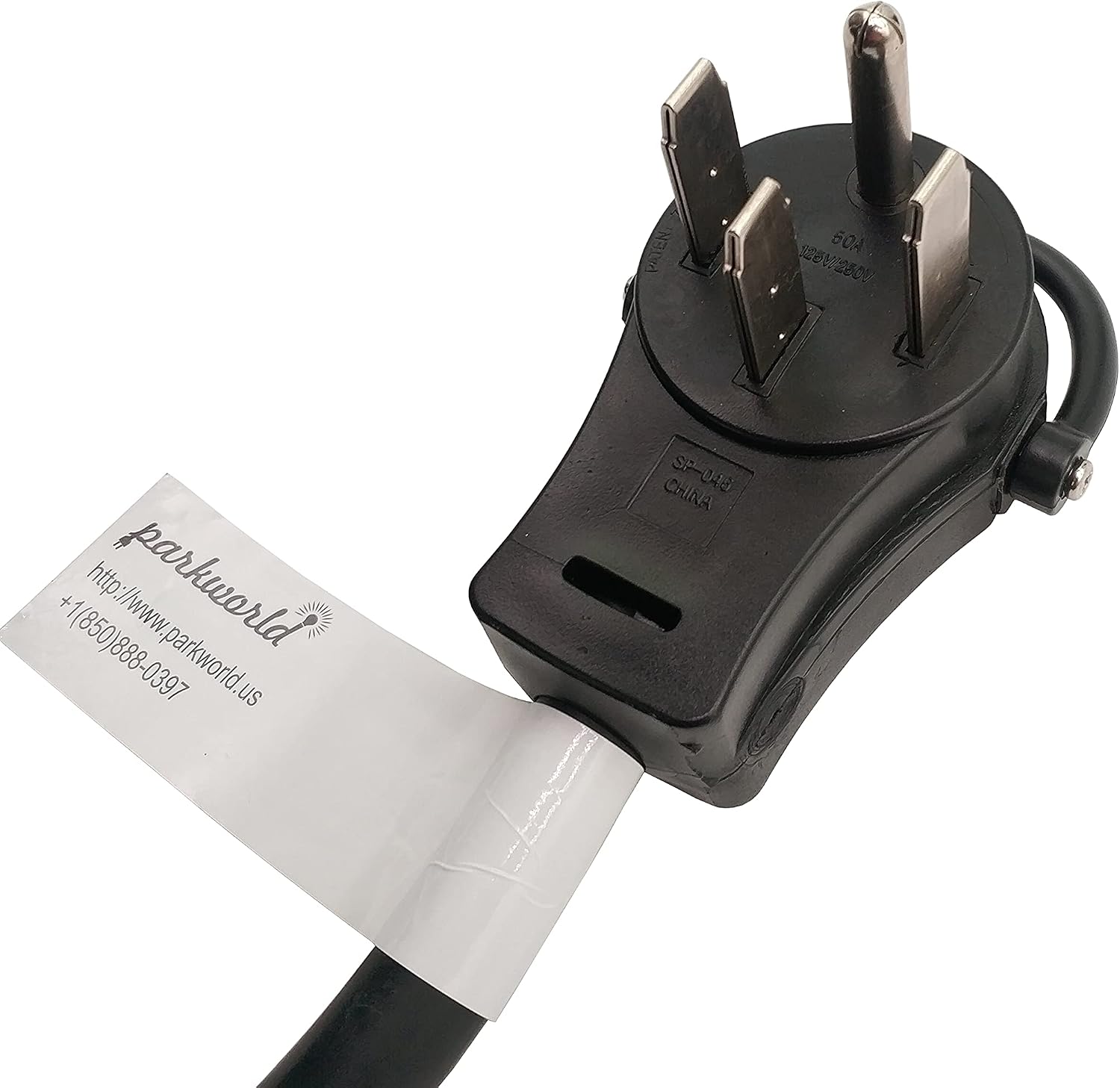 Parkworld RV 50A Shore Power Extension Cord Adapter, 50amp Camper Plug 14-50P to SS2-50R Marine Twist Lock Receptacle (100FT)
