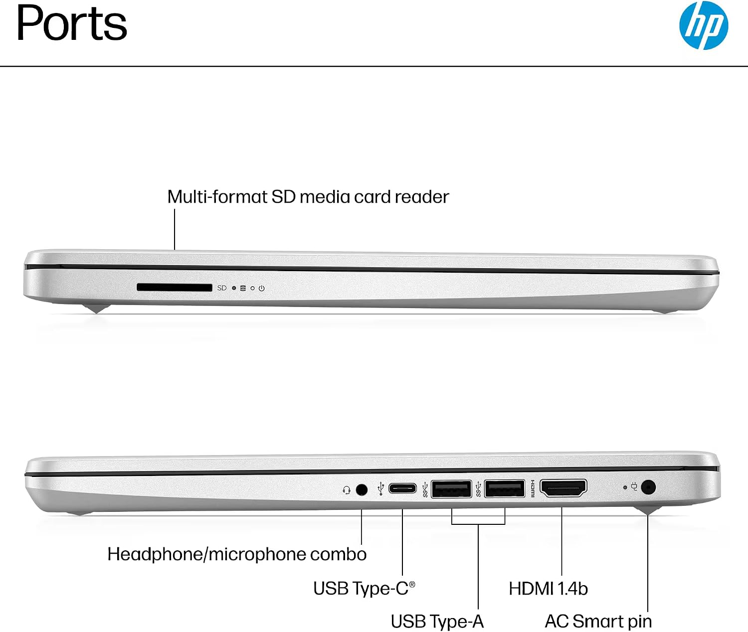 HP 14' Laptop 2025 Business Student Slim Computer, Lifetime MS Office, Copilot AI, Quad-Core Intel CPU, 16GB RAM, 628GB Storage (128GB UFS+500GB Ext), MarxsolAccessory, Wi-Fi 6, Win 11 Pro, Silver