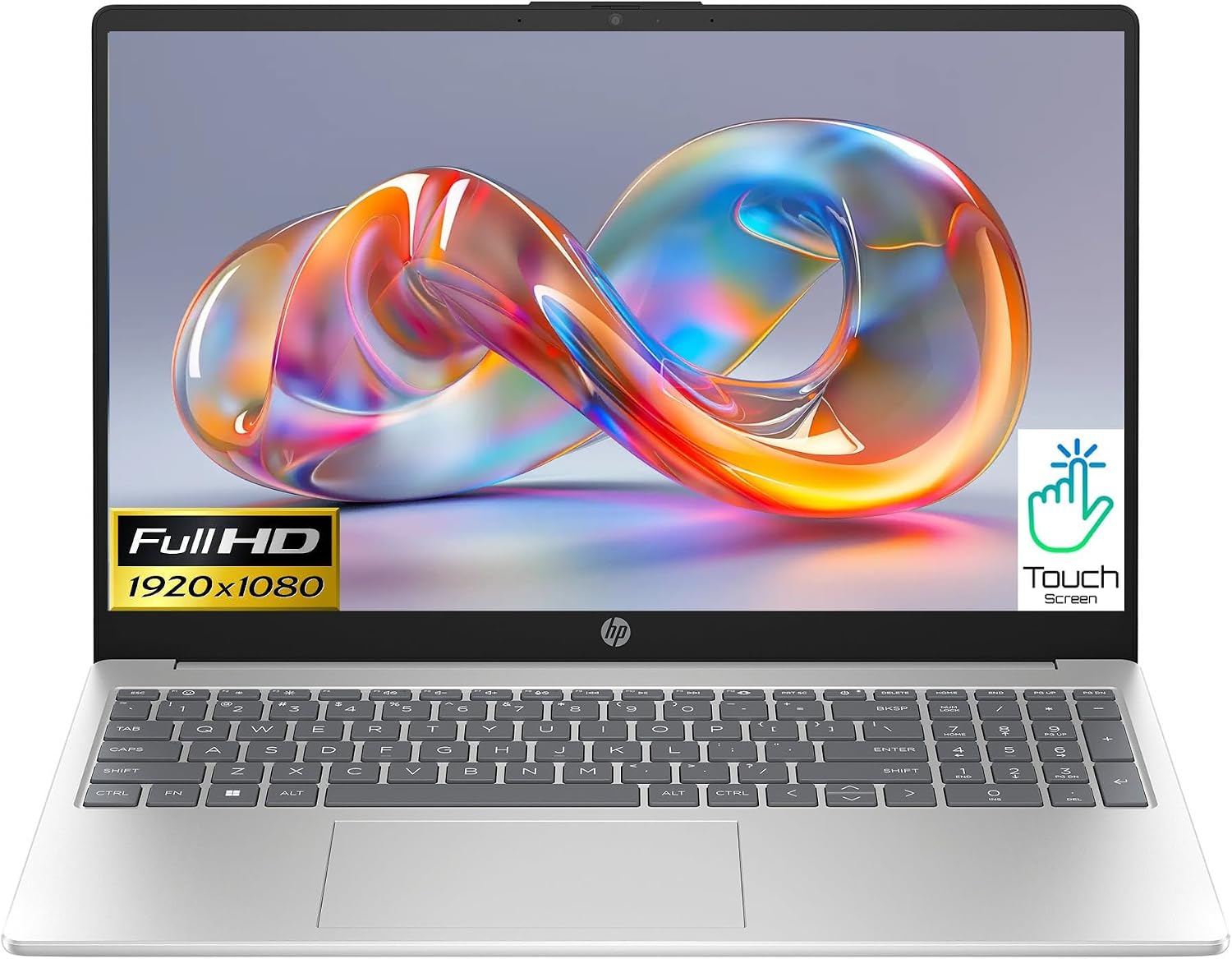 HP 15 Touch High Performance Laptop in Mistic Silver Ryzen 7 8-core up to 4.5GHz 16GB 512GB SSD 15.6in FHD HDMI Win11 (15-FC - Renewed)