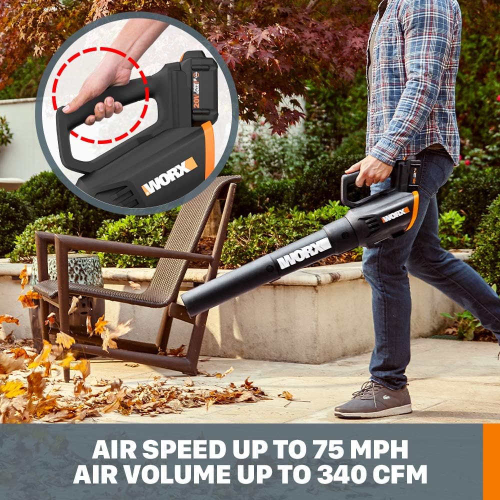 WORX 20V 12'' Cordless String Trimmer & 360 CFM Leaf Blower Combo, 2 × 4.0 Ah Batteries & Charger Included, WG930.3