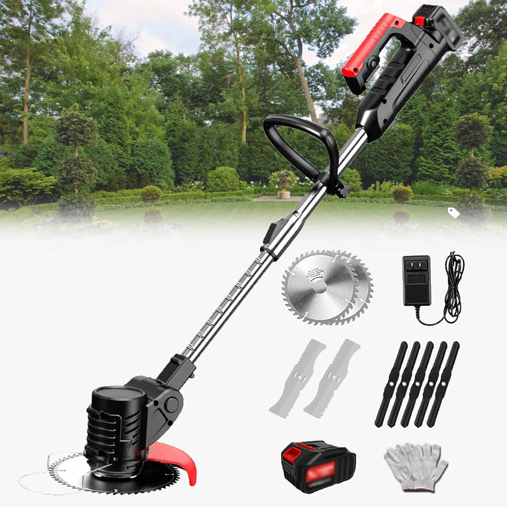 Electric Lawn Mower Robot Rotary Lawn Mower Electric Weeder Rechargeable Agricultural Home Cordless Weeder 24V Lithium Battery 24V/2.0Ah