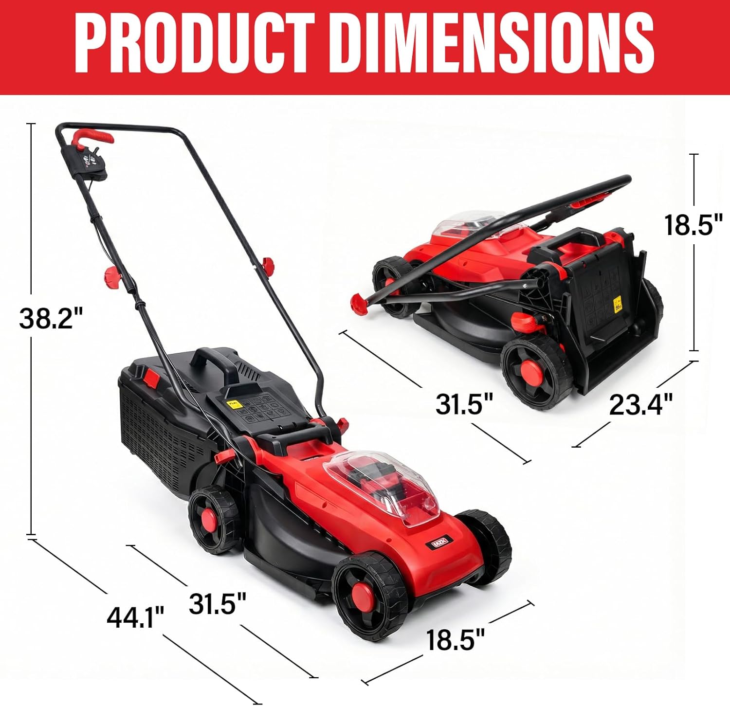 MZK 20V 13' Electric Lawn Mower, Brushless Cordless Lawn Mower with 4-Position Height Adjustment, Walk-Behind Push Mowers with 8 Gallon Grass Bag, 2 x 4.0Ah Batteries & Charger Included