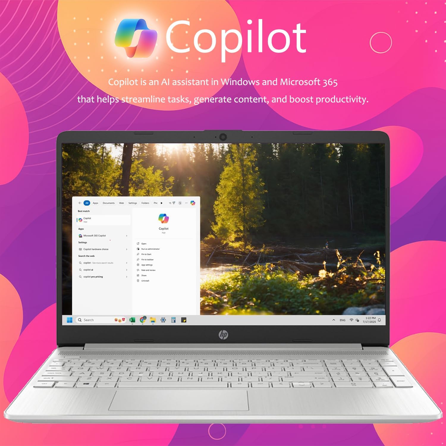 HP 15 Laptop for School, Work & Home • 15.6' FHD 1080p IPS Display • Powerful Intel Processor • 16GB RAM • 512GB SSD • Microsoft Office • Copilot AI • Windows 11 Pro • SD Card Reader • HDMI