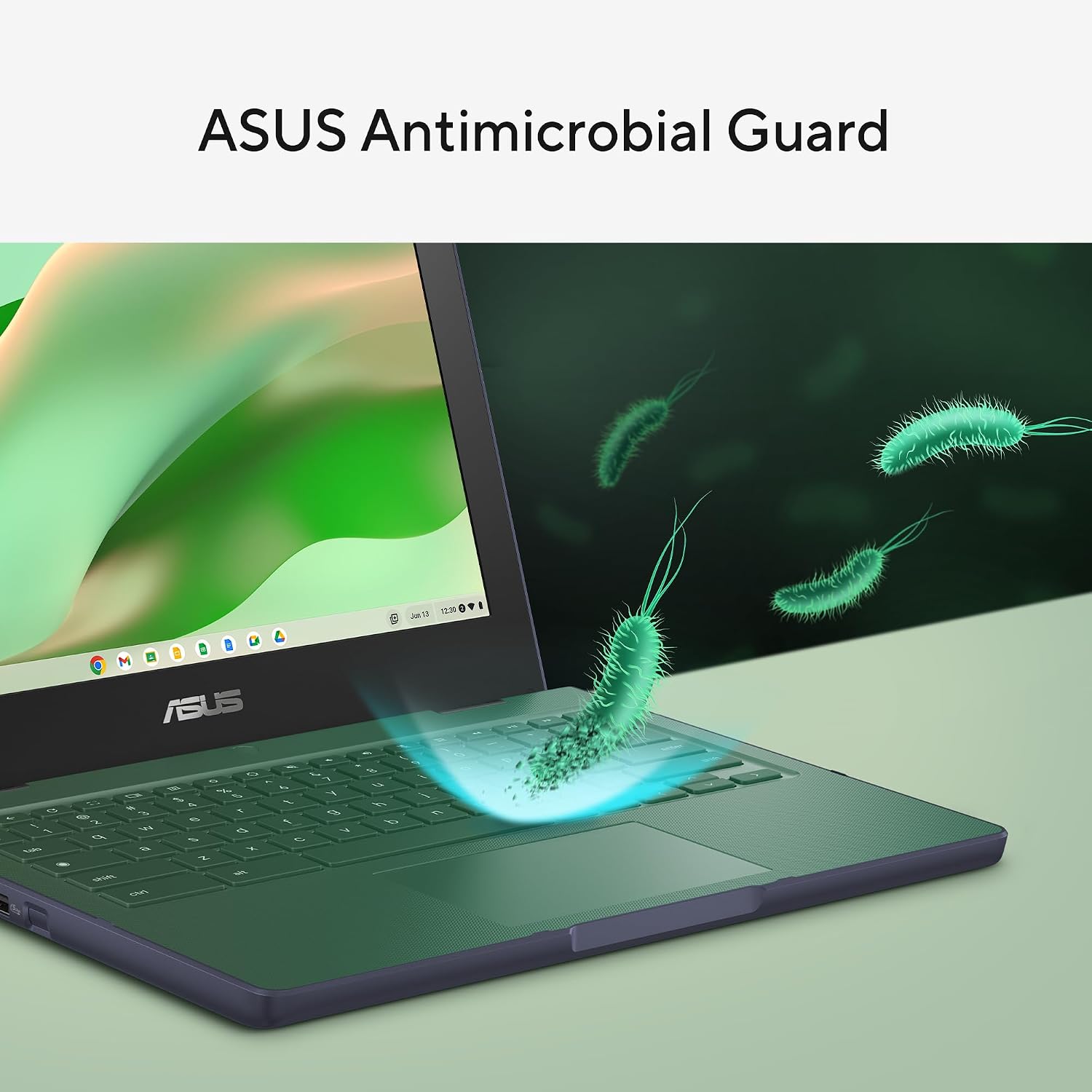 ASUS Chromebook CR11 Ruggedized Laptop, 11.6' Display, Intel Processor N100 Processor, 4GB RAM, 64GB eMMC Storage, Antimicrobial Guard, Spill-Resistant Keyboard, Mineral Grey, CR1104CGA-AS44