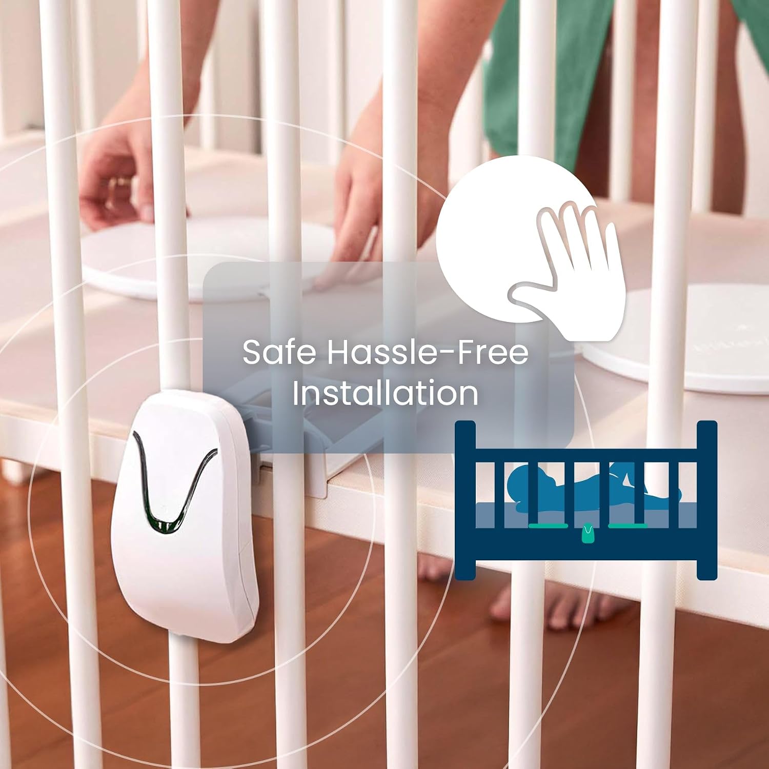 Babysense True Sleep HD FSA Baby Monitor with Camera and Audio + Baby Sleep Breathing Movement Monitor, No WiFi, 2 Non-Contact Under Mattress Sensors, Non-Wearable Monitor, Full Crib Coverage