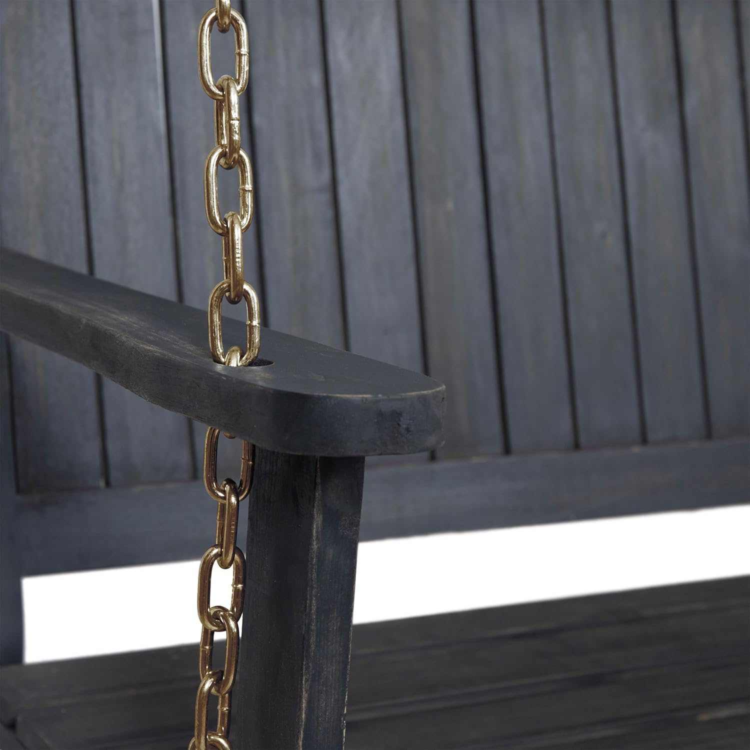 Villa Garden Hanging Solid Wood Leisure Rocking Chair Thickened with Galvanized Reinforcement Chain Suitable for Indoor and Outdoor Use