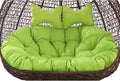 2 Person Egg Chair Cushion Replacement, Double Hanging Rattan Chair Cushion, Hanging Rocking Chair with 2 Adjustable Headrests, Hanging Mattress for Patio Garden Furniture(M)