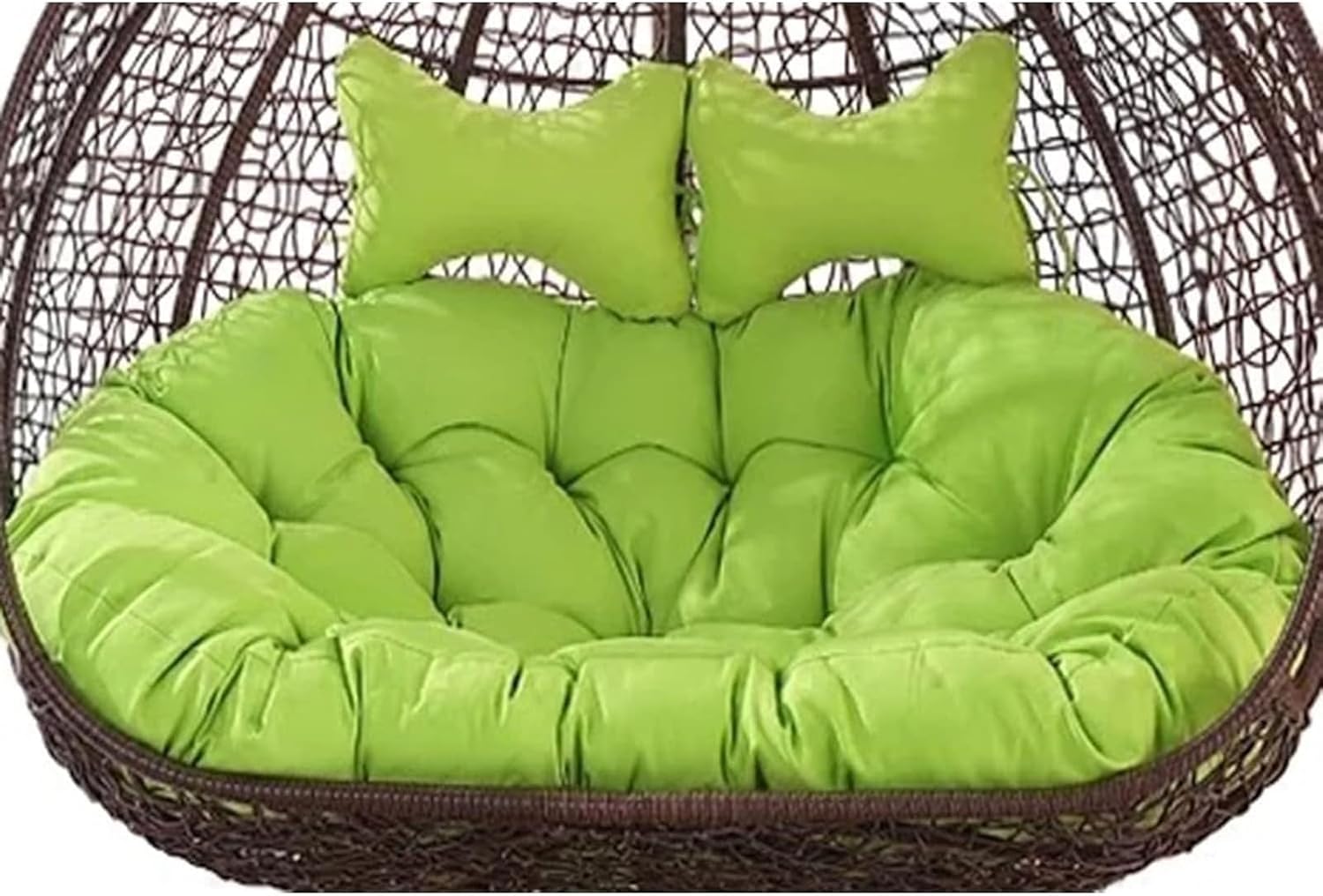 2 Person Egg Chair Cushion Replacement, Double Hanging Rattan Chair Cushion, Hanging Rocking Chair with 2 Adjustable Headrests, Hanging Mattress for Patio Garden Furniture(M)