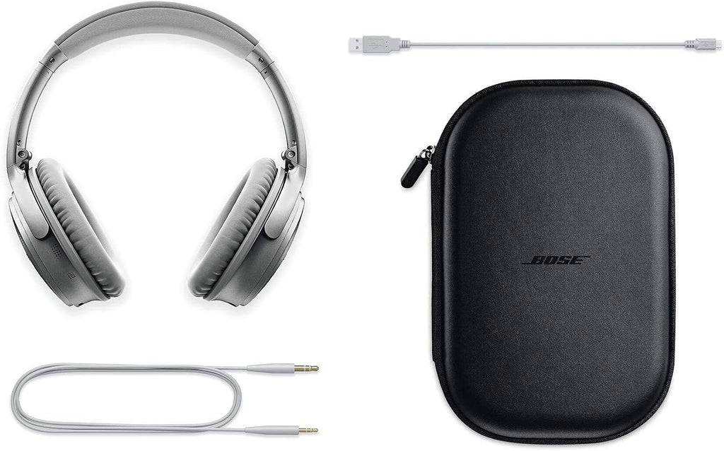 Bose QuietComfort 35 Wireless Headphones II - Stereo - Silver - Wired/Wireless - Bluetooth - 29.5 ft - Over-The-Head - Binaural - Circumaural - 3.93 ft Cable - Noise (Renewed)
