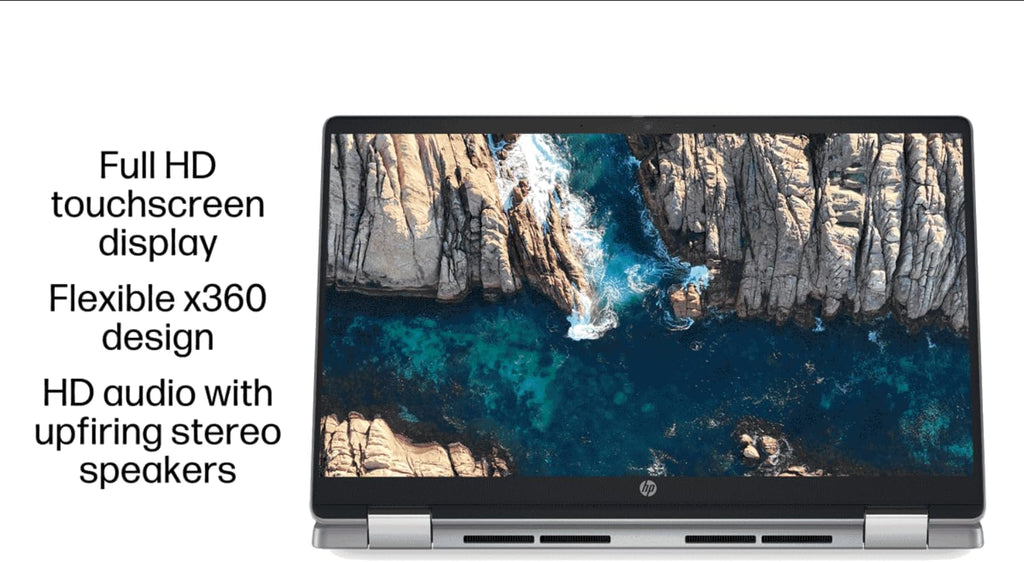 HP Chromebook Plus x360 14b 2 in 1 Laptop (14' FHD Touchscreen, Intel 8-Core i3-N305, 8GB RAM, 256GB UFS, Pen) for Home & Students, Backlit KB, IST Hub, 1080p Webcam, Wi-Fi 6E, Chrome OS w/Google AI