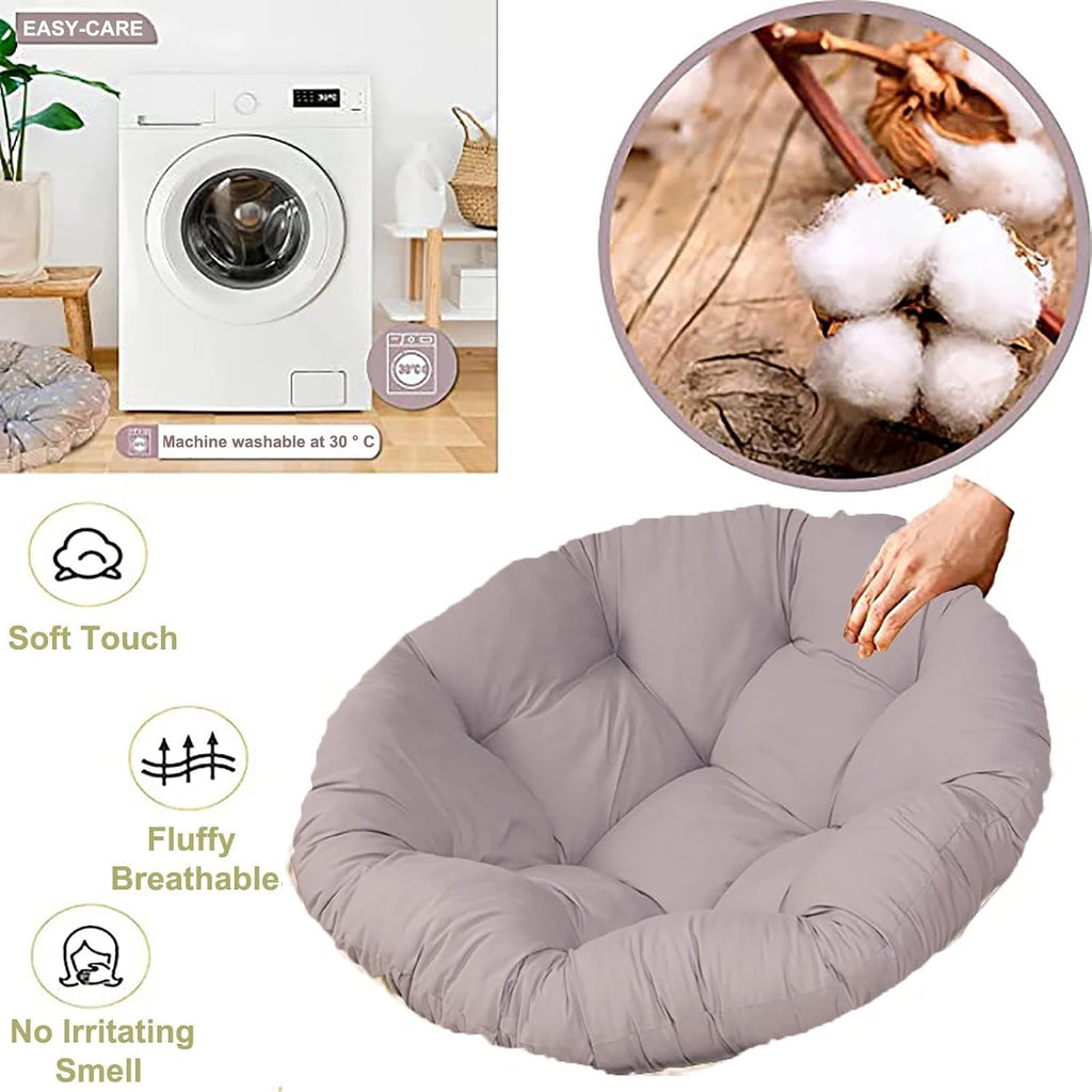 Papasan Chair Cushion, Swing Chair Cushion Rocker Chair Pads, Hammock Seating Cushion Pillow for Outdoor Indoor Hanging Egg Chair(Gray,110 * 110cm)
