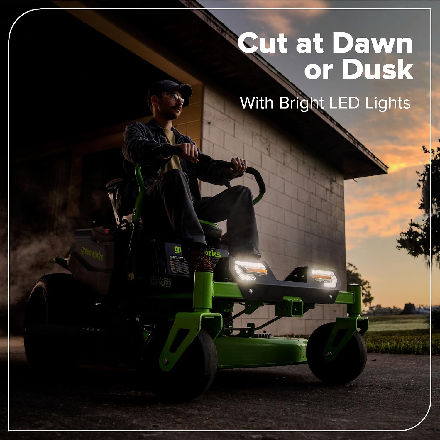 Greenworks 80V 42' CrossoverZ Zero Turn Riding Lawn Mower, (6) 6.0Ah Batteries and 600W Charger