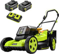 SnapFresh 40V 17' Brushless Lawn Mower – 2 x 5.0Ah Batteries Electric Cordless Push Mower with Fast Charger, 6-Level Height Adjustment, 45L Grass Bag, Lightweight Battery Powered Mower