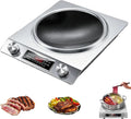 3500-Watt Induction Cooktop with Concave Design, with 10 Temperature Levels, Portable Multifunctional Concave Induction Stove Electric Heater, with LCD Display & Knob Control (SILVER)