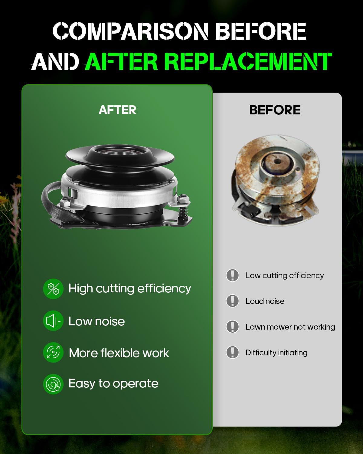 ECCPP New Electric Lawn Mower Electric PTO CLUTCH Kits AM123123 Compatible for John Deere: LX172, LX173, LX176, LX178, LX186, LX188, GS25, GS30, GS45, GS75/ for Xtreme/for Warner
