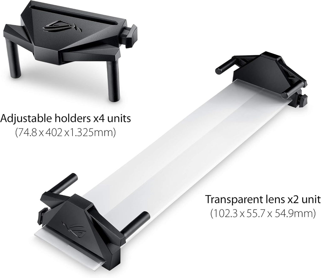 ASUS ABF01 ROG Bezel-Free Kit Universal Multi-Monitor Setup with Optical Micro-Structures Easy Assembly, Clear, (Set of 2)