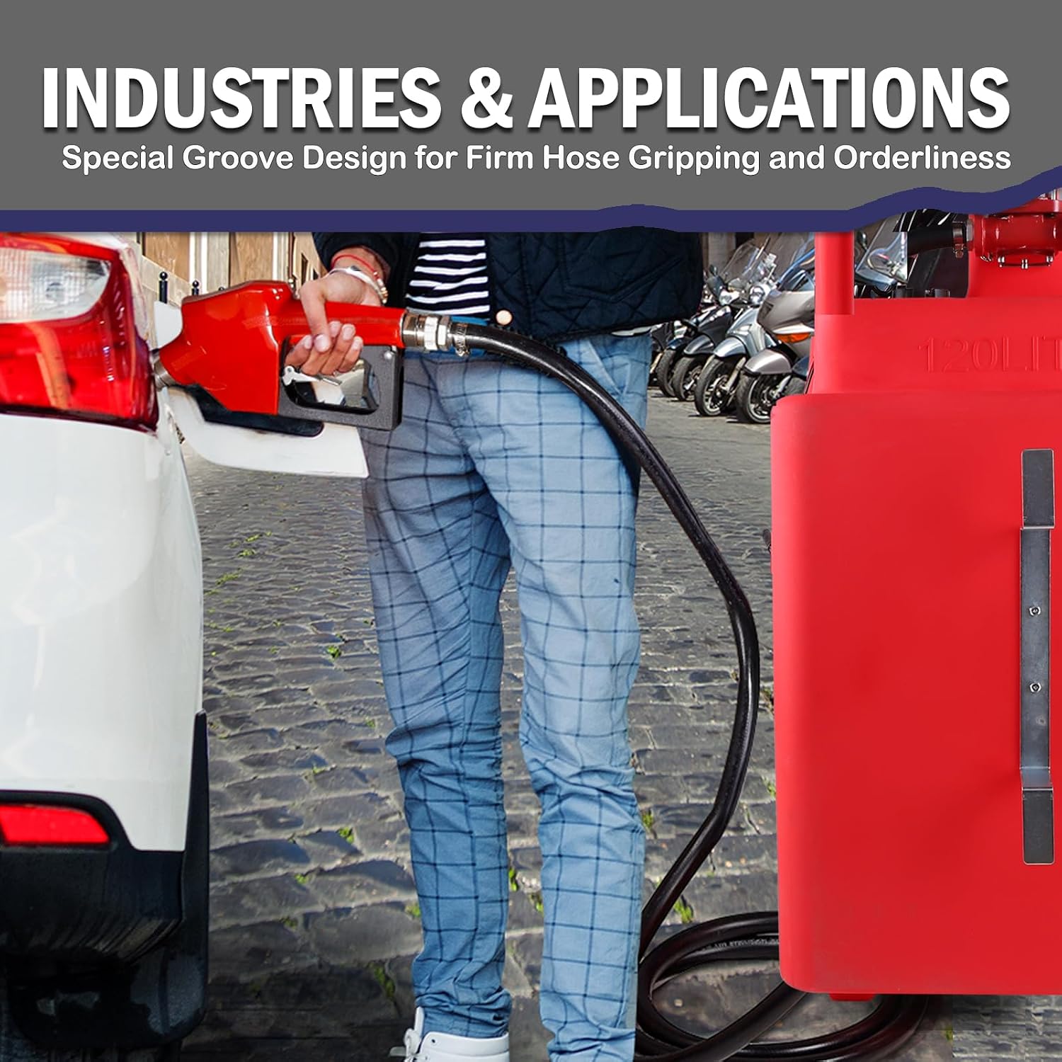 32 Gallon Fuel Caddy, Fuel Transfer Tank, Portable Gasoline Caddy Diesel Caddy with 12GPM Electric Pump for Cars, Motorcycles, Boats, Lawn Mowers, Snowblowers, Auto Fueling Nozzle