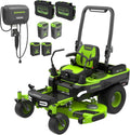 Greenworks 60V 54' Zero Turn,(2) 20.0Ah+(2) 8.0Ah+(2) 4.0Ah Batteries+Wall Charger