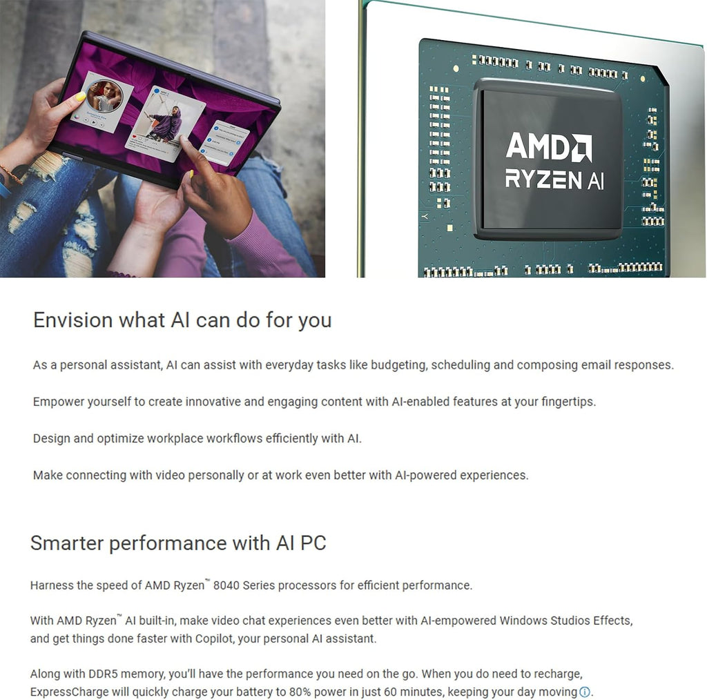 Dell - Inspiron i7445 Touchscreen 2-in-1 Laptop，14' FHD Display, AMD Ryzen5 8640HS, Backlit Keyboard, Fingerprint, 32 GB DDR5, 2 TB SSD, Windows 11 Pro, w/Accessories