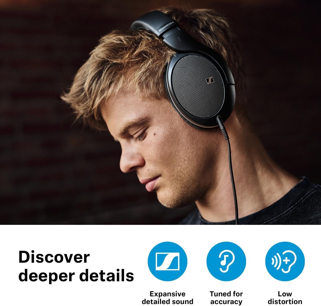 Sennheiser HD 550 Open-Back Audiophile Headphones - Lightweight Design, Best-in-Class Sound with Enhanced Bass and Treble, Gaming & Remote Work Ready, Compatible with 3.5mm and 6.35mm Audio Jacks