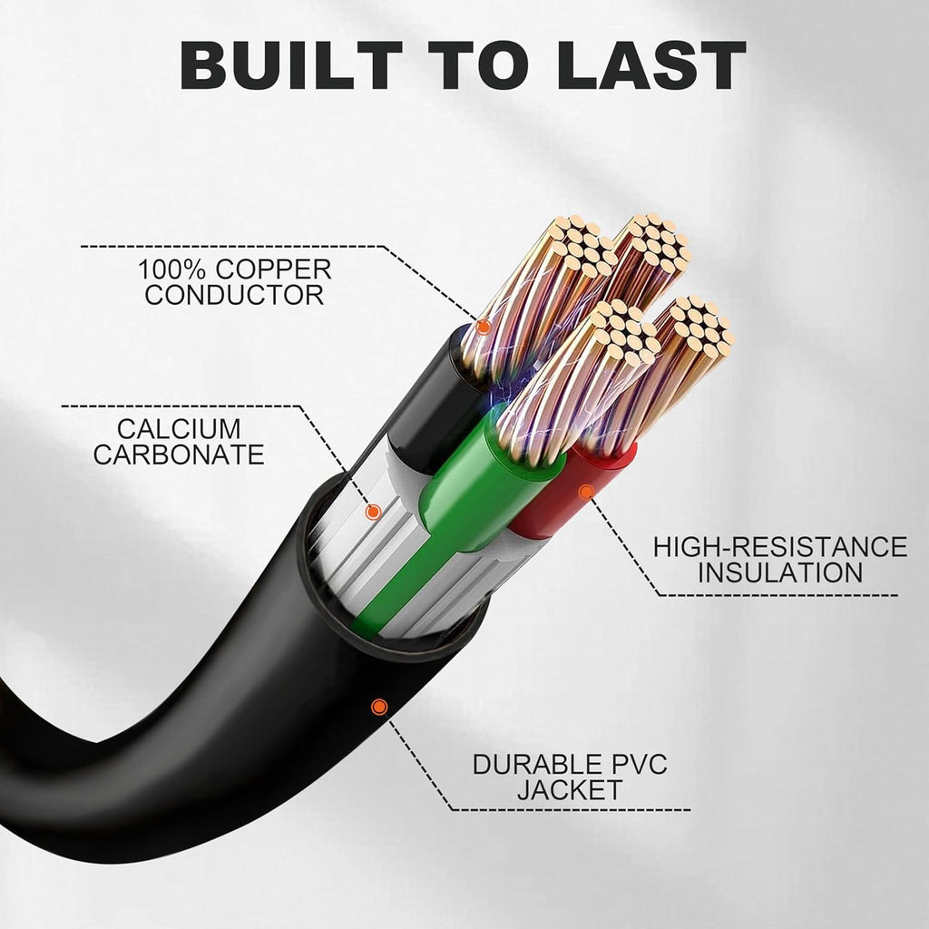 30FT 50 Amp RV Extension Cord Outdoor with Grip Handle, 125/250V, 12500W, 4 Prong, Heavy Duty 6/3+8/1 Gauge STW, NEMA 14-50P to 14-50R with Cord Organizer, UL&ETL Listed