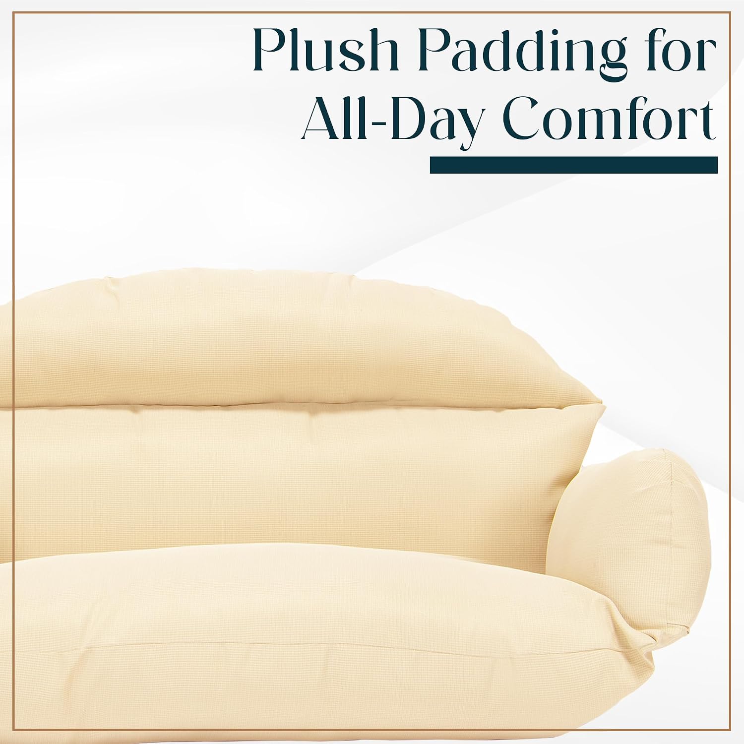 LeisureMod 2-Person Hanging Egg Chair Cushion, Quick-Drying Fabric with Soft Cotton Filling, Weather-Resistant Outdoor Seat Cushion, Machine Washable, Cream
