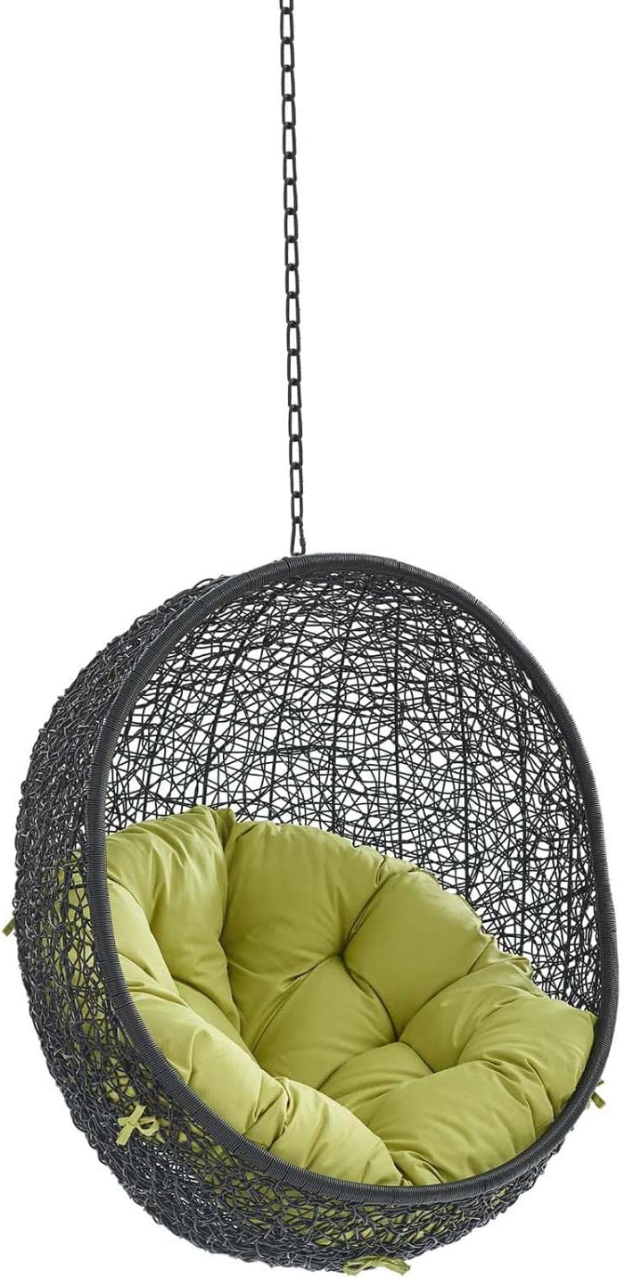 Modway EEI-3636-BLK-PER Encase Swing Outdoor Patio Lounge Chair Without Stand, Black Peridot