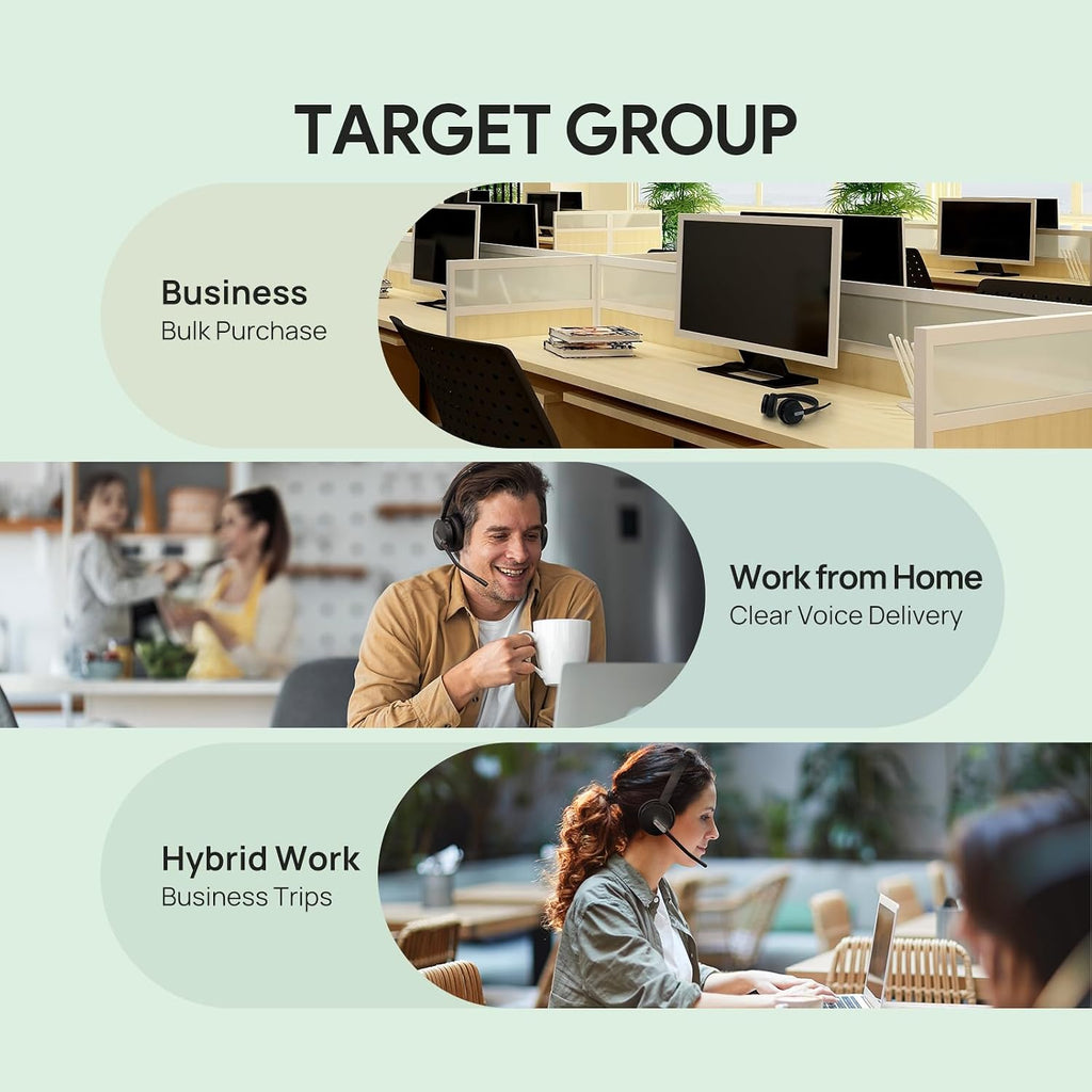 Yealink BH70 Dual UC Wireless Headset with Mic for Work, Bluetooth Headphone Teams&UC Compatible, up to 35h Talk Time, 147g All-Day Wearing Comfort, Perfect for Open Office Home Hybrid Work, USB-C/A