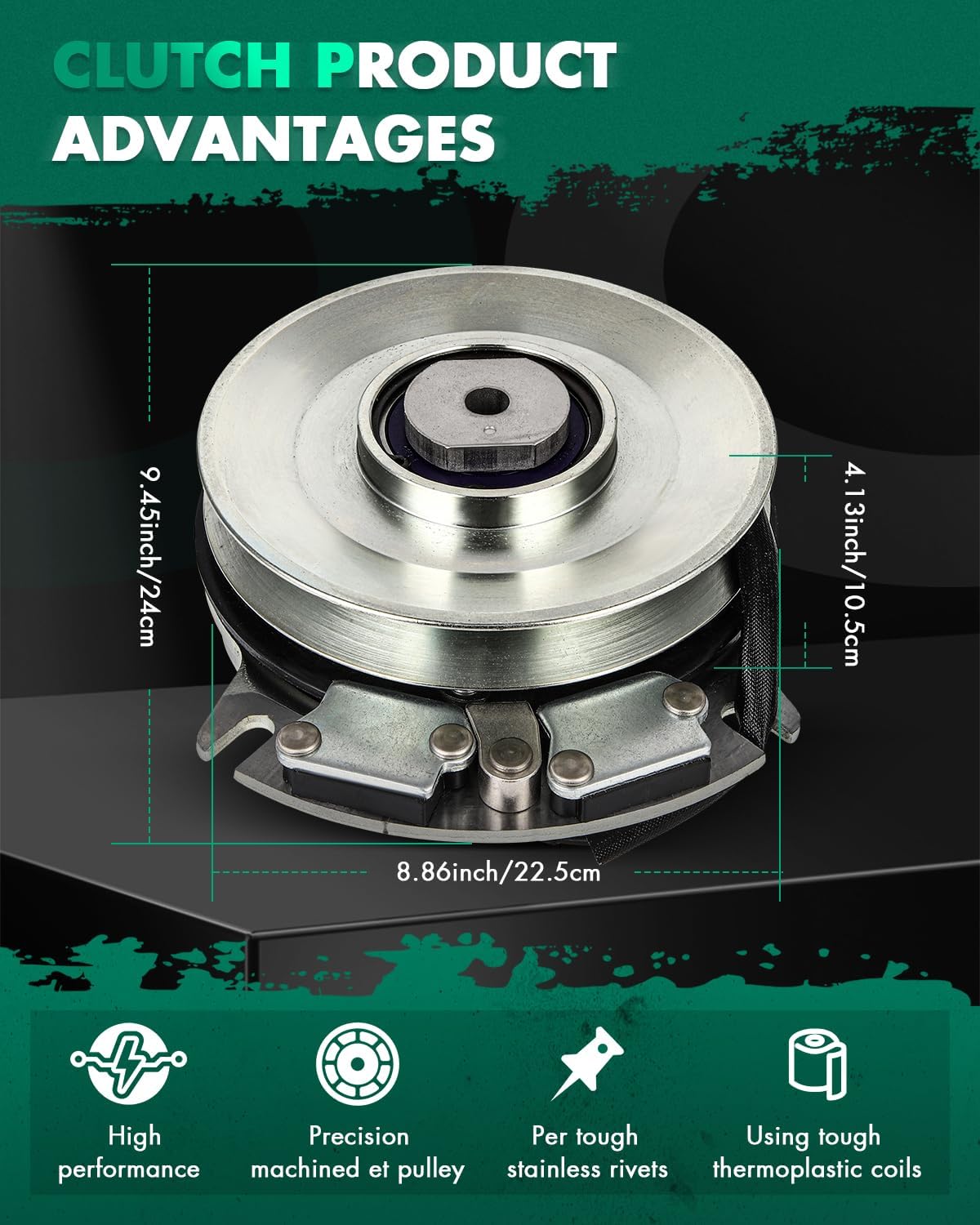 SCITOO Electric PTO Clutch 5218-213 Electric PTO Lawn Mower Clutch Compatible for Bobcat, for Bunton, for Case, for Exmark, for Great Dane, for Ingersoll, for Toro, for Warner, for Woods
