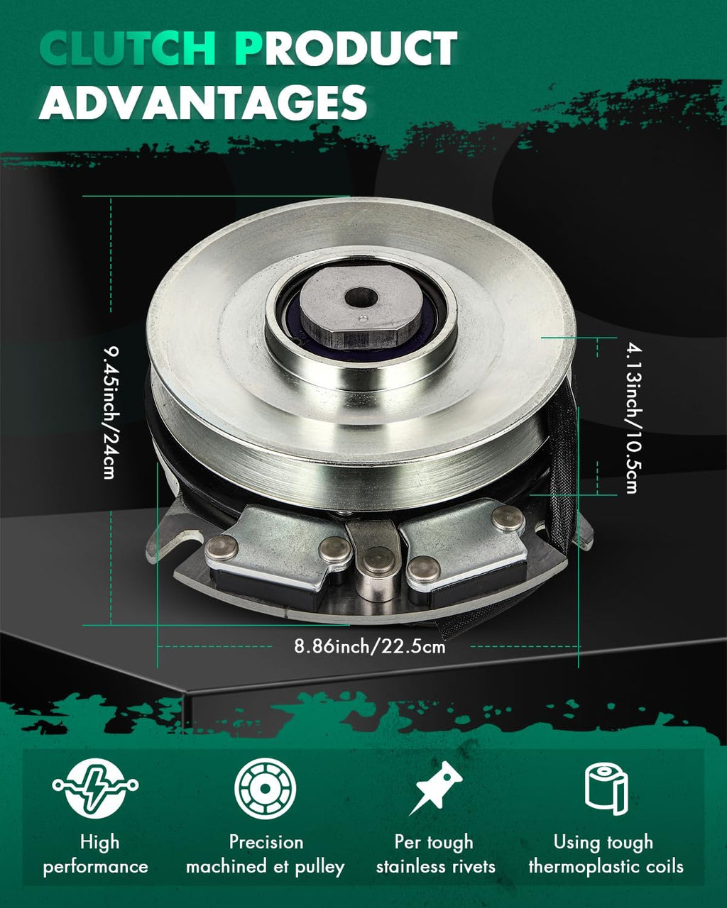 SCITOO Electric Lawnmower, PTO Clutch Fit for Kees: 102603 / for Warner: 5218-5, 5218-259 / for AYP: 102603, 109580, 539109580, 539102603 / for Bunton:2188151