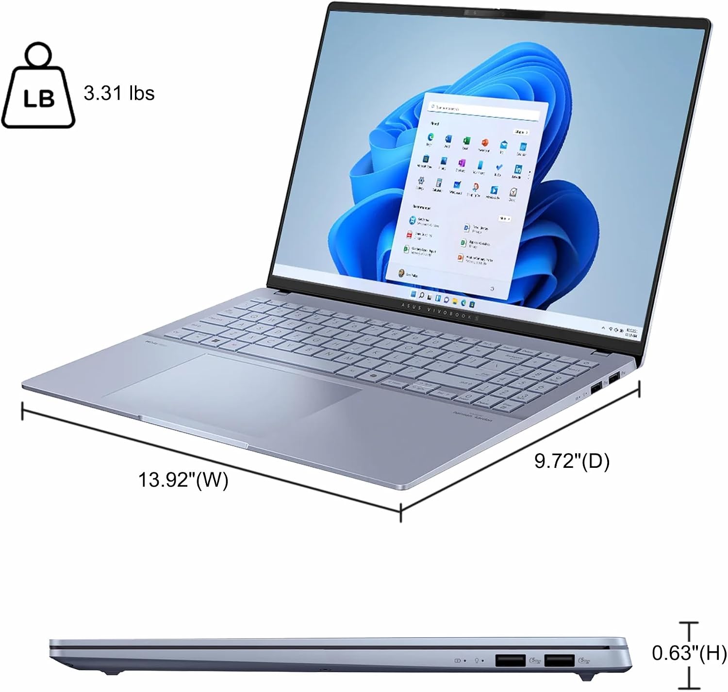 ASUS Vivobook S16 AI PC Laptop 16' 2.8k OLED 120Hz (600nits HDR, 100% DCI-P3) Intel 16-core Ultra 9 285H 32GB DDR5 4TB SSD Backlit for Creator Business Professional Work Win11 ICP Hub