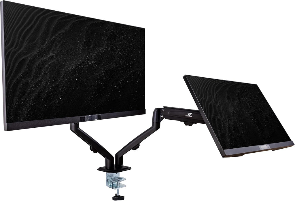Lenovo ThinkVision 24' FHD IPS Monitor w/ 4ms Response Time, 100 Hz Refresh Rate, VESA Mount (100mm), Flicker Free, HDMI, Black 2 Pack w/DKZ Hub & ErgoFlexy Dual Mount Arm