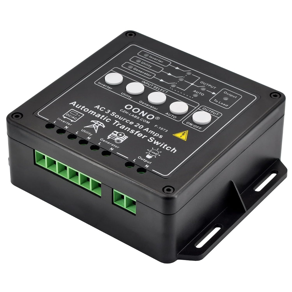 Manual and Automatic Transfer Switch, 3 Input 1 Output, AC230V 20Amp, ATS Auto Transfer Switch. OONO F-1073 (AC230V)