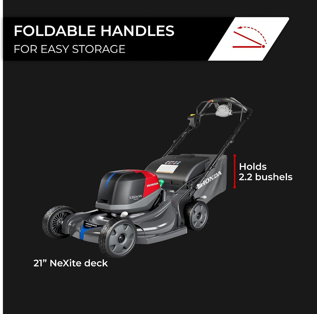 Honda HRX-BV 21-Inch Walk Behind Battery Powered Lawn Mower, Variable Speed Self Propelled Lawn Mower with 2.2 Bushel Capacity, Easy-Off Grass Bag, Clean Cuts in Thick and Tall Grass (HRX217YXBVKA4)