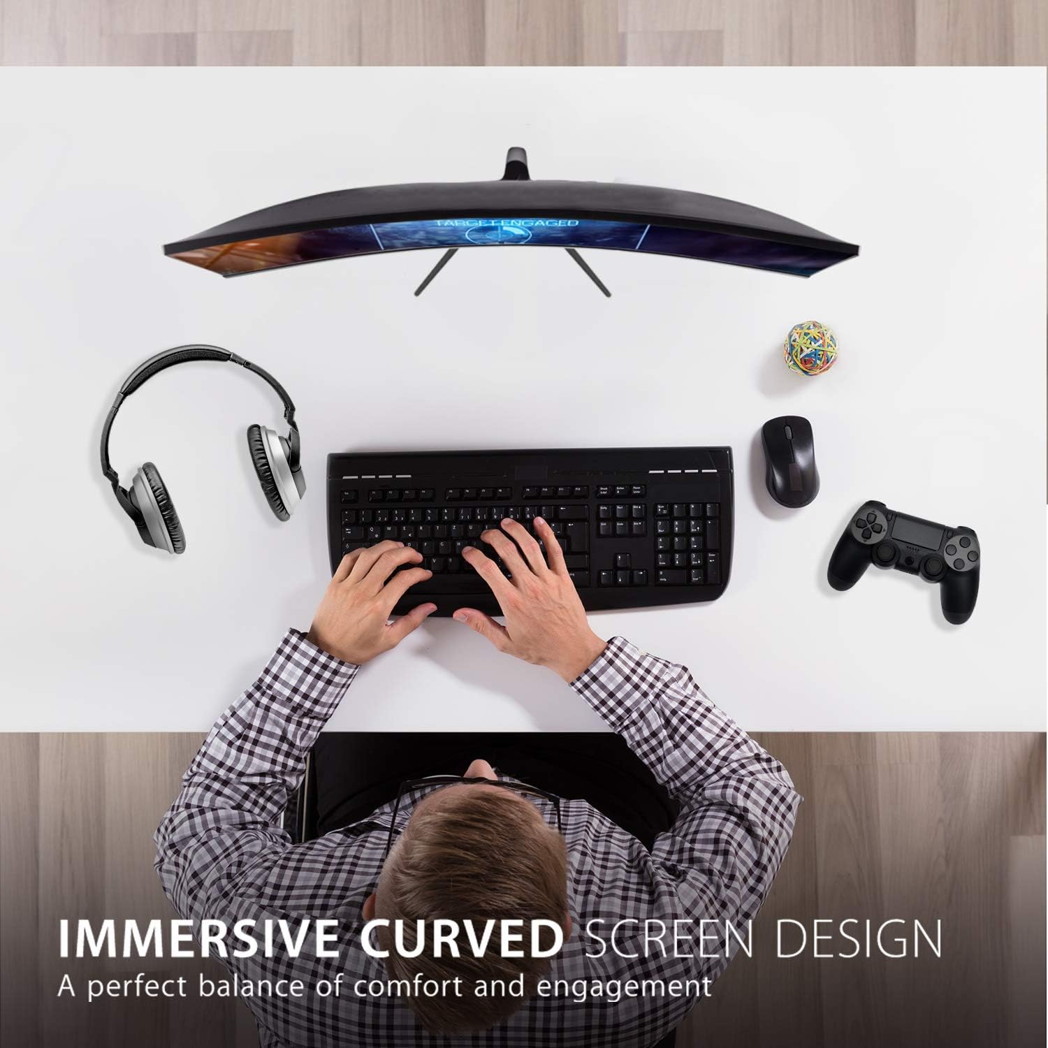 ViewSonic VX2718-PC-MHD 27 Inch 1080p Curved Gaming Monitor, 200Hz and 1ms for Smooth Gameplay, FreeSync Premium and Eye Care Technology, HDMI, and DisplayPort Inputs
