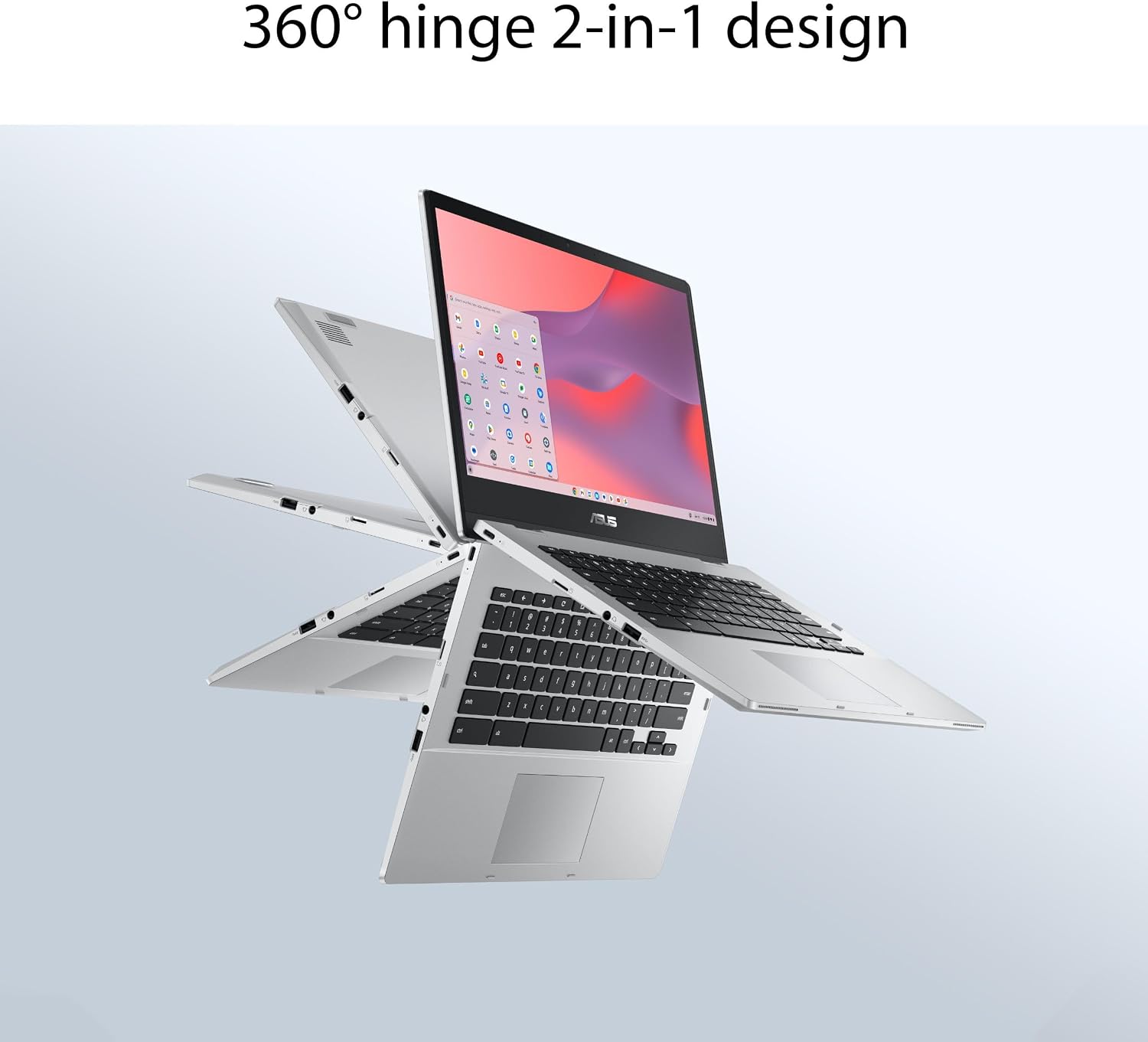 ASUS Chromebook Flip CX1 Convertible Laptop, 14' FHD NanoEdge 360-degree Touchscreen, 128GB eMMC Storage, 8GB RAM, ChromeOS, Transparent Silver, CX1400FKA-AS88F