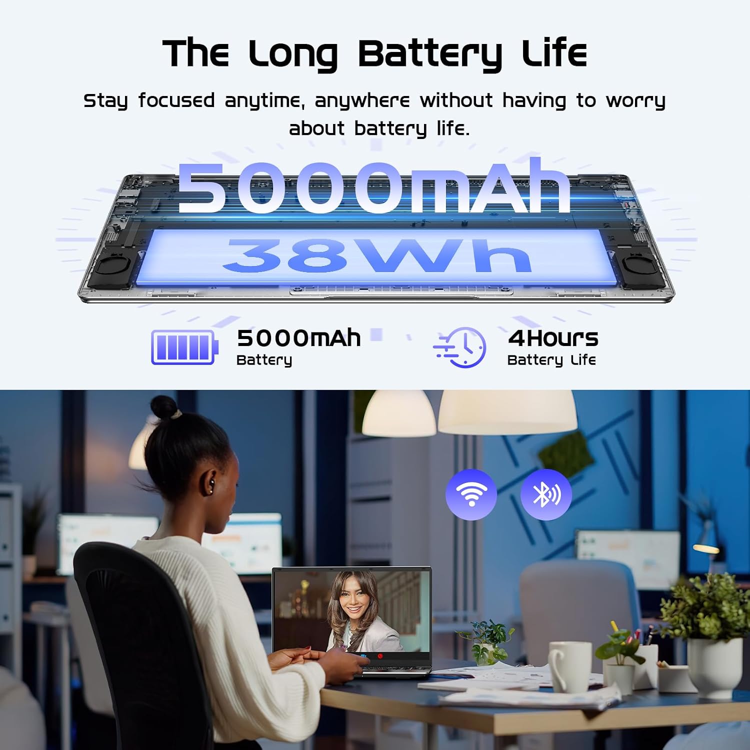 Laptop Computer 15.6' Laptops with 12GB RAM 256GB SSD,Office Suite, 100% sRGB Screen, N4000 Processor, Notebook, Dual Band WiFi5, BT4.2, USB-A, HDMI,FHD 1920 * 1080 Display,Silver