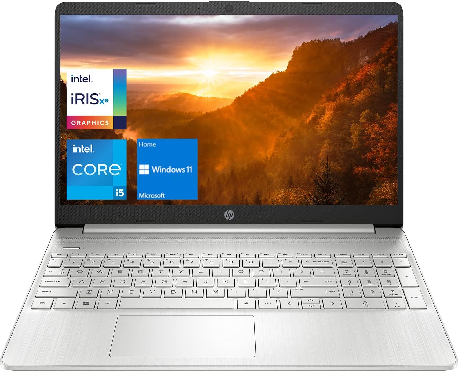 HP 15 Notebook Laptop, 15.6' Full HD Display, Intel Core i5-1135G7 Processor, 16GB DDR4 RAM, 512GB PCIe SSD, USB Type-C, Webcam, Wi-Fi, Windows 11 Home, Silver